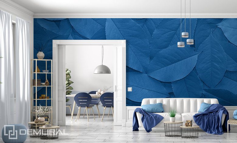 variation de la feuille bleue papiers peints texture papiers peints demural