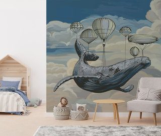 avez vous vu une baleine volante papier peint pour la chambre denfant papiers peints demural