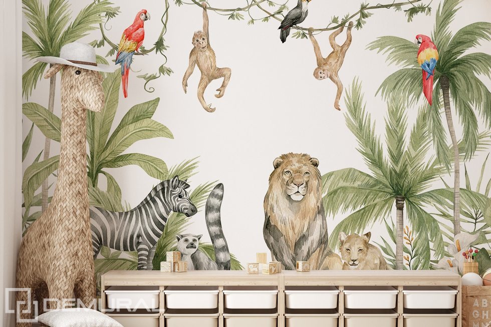 Un avant-goût de la jungle Papier peint pour la chambre d'enfant Papiers peints Demural