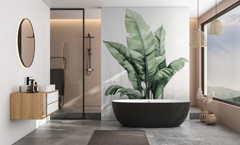 plante taille xxl papier peint pour la salle de bain papiers peints demural