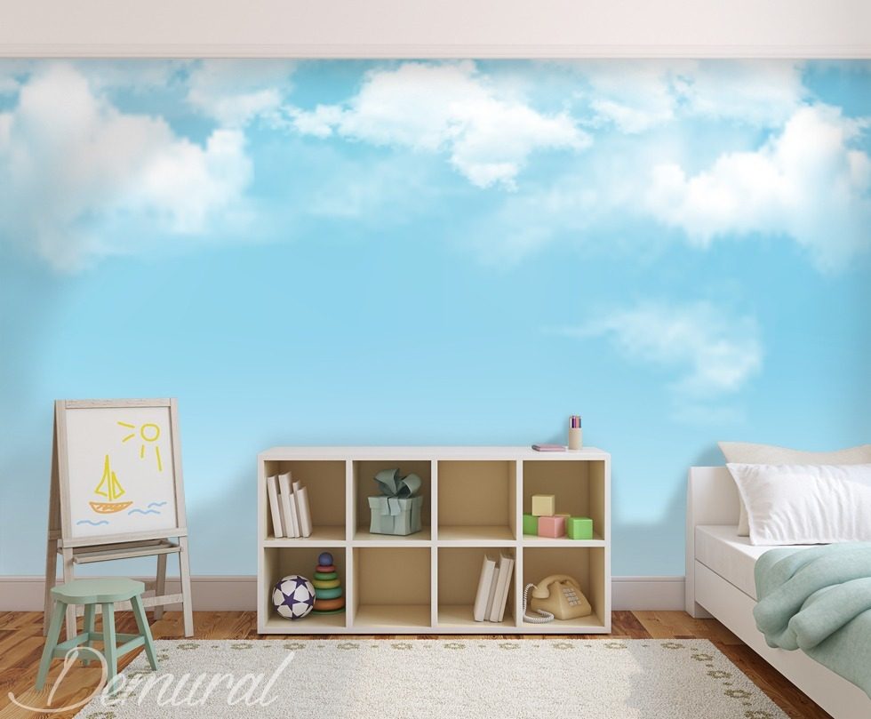 Planer dans les nuages Papiers peints pour la chambre de garçon Papiers peints Demural