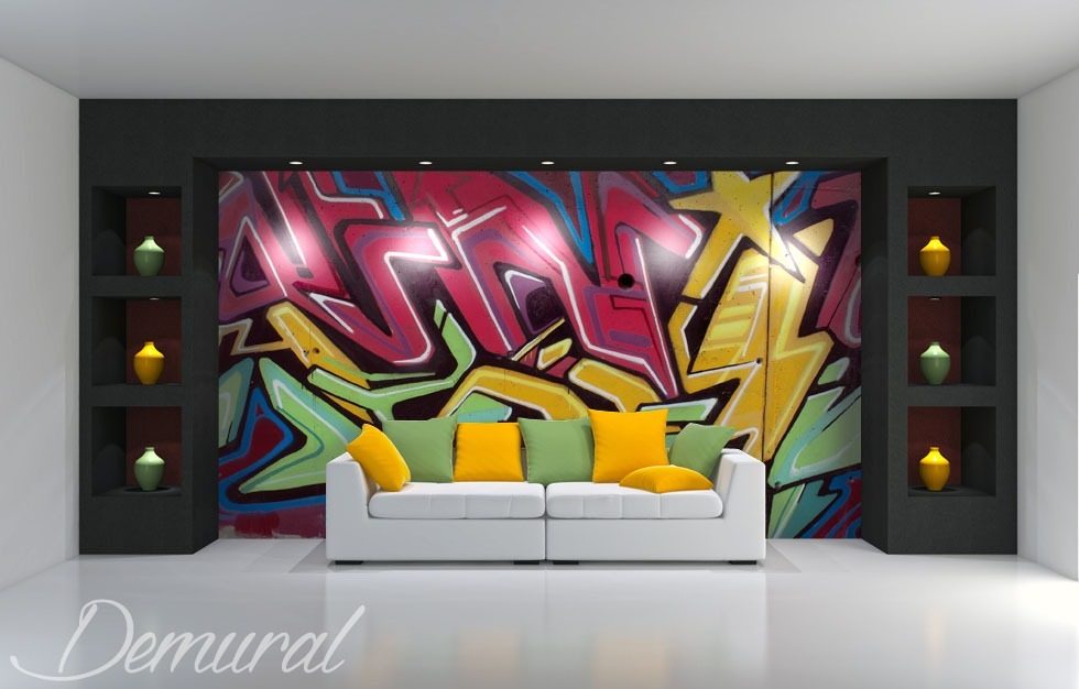 Graffiti multicolore Graffiti Papiers peints Papiers peints Demural